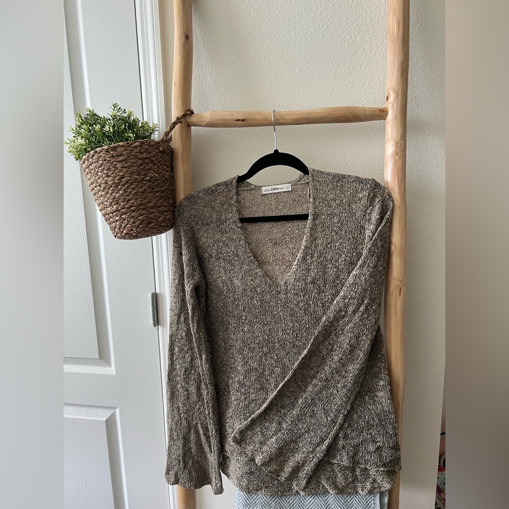 Zara Beige woven sweater